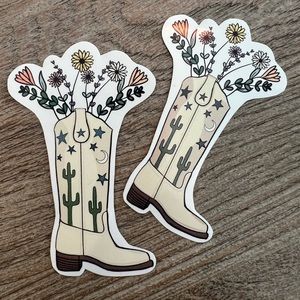 Vinyl Stickers Cowboy Boot Boutique Decoration Quantity: 5